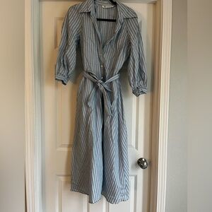 Zara Blue Striped Maxi Dress